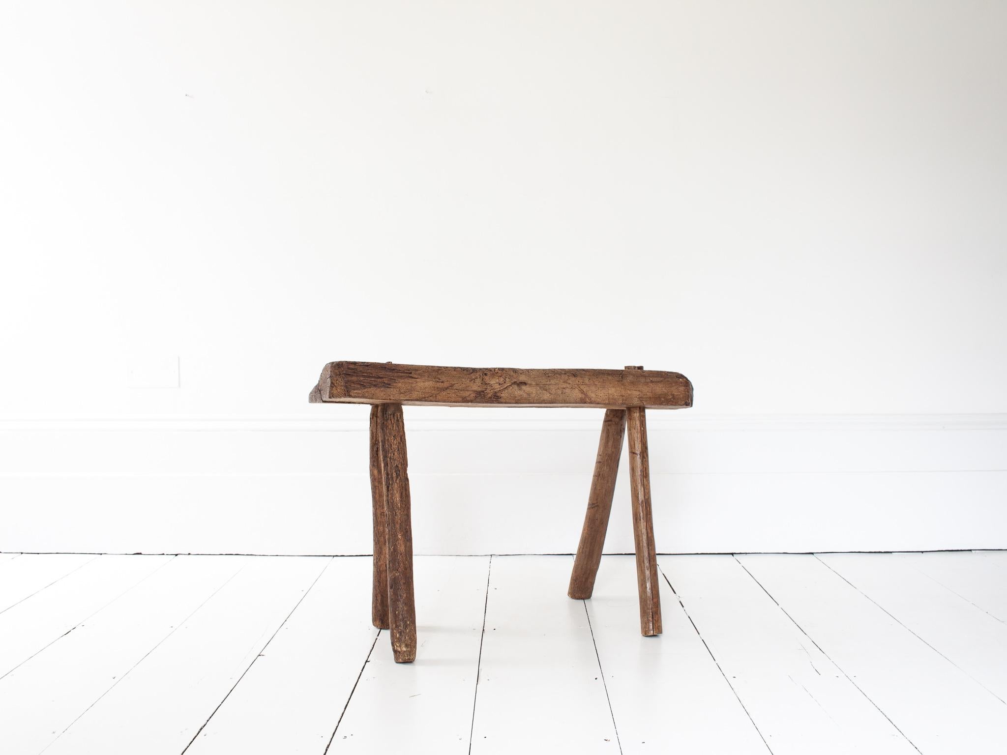 Rustic, Primitive, Wabi Sabi, Antique, Naive Vintage Bench, England, c19th Century.

A rustic bench sitting on four splayed slightly legs and formed of oak with a great aesthetic.  England, c19th Century.

Befitting of interiors that blend pieces of