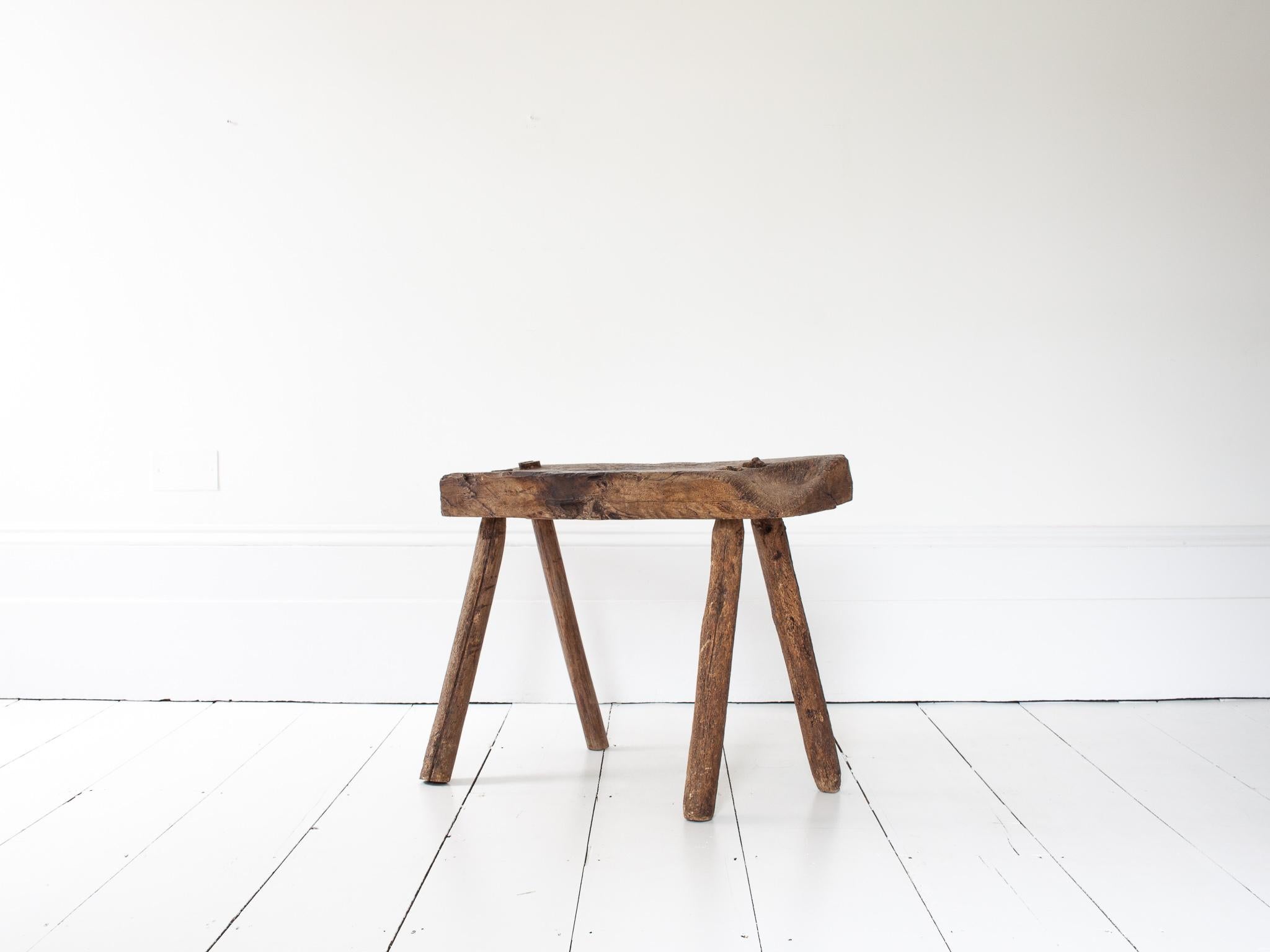 19th Century Rustic, Primitive, Wabi Sabi, Antique, Naive Vintage Bench, England, c19th C For Sale