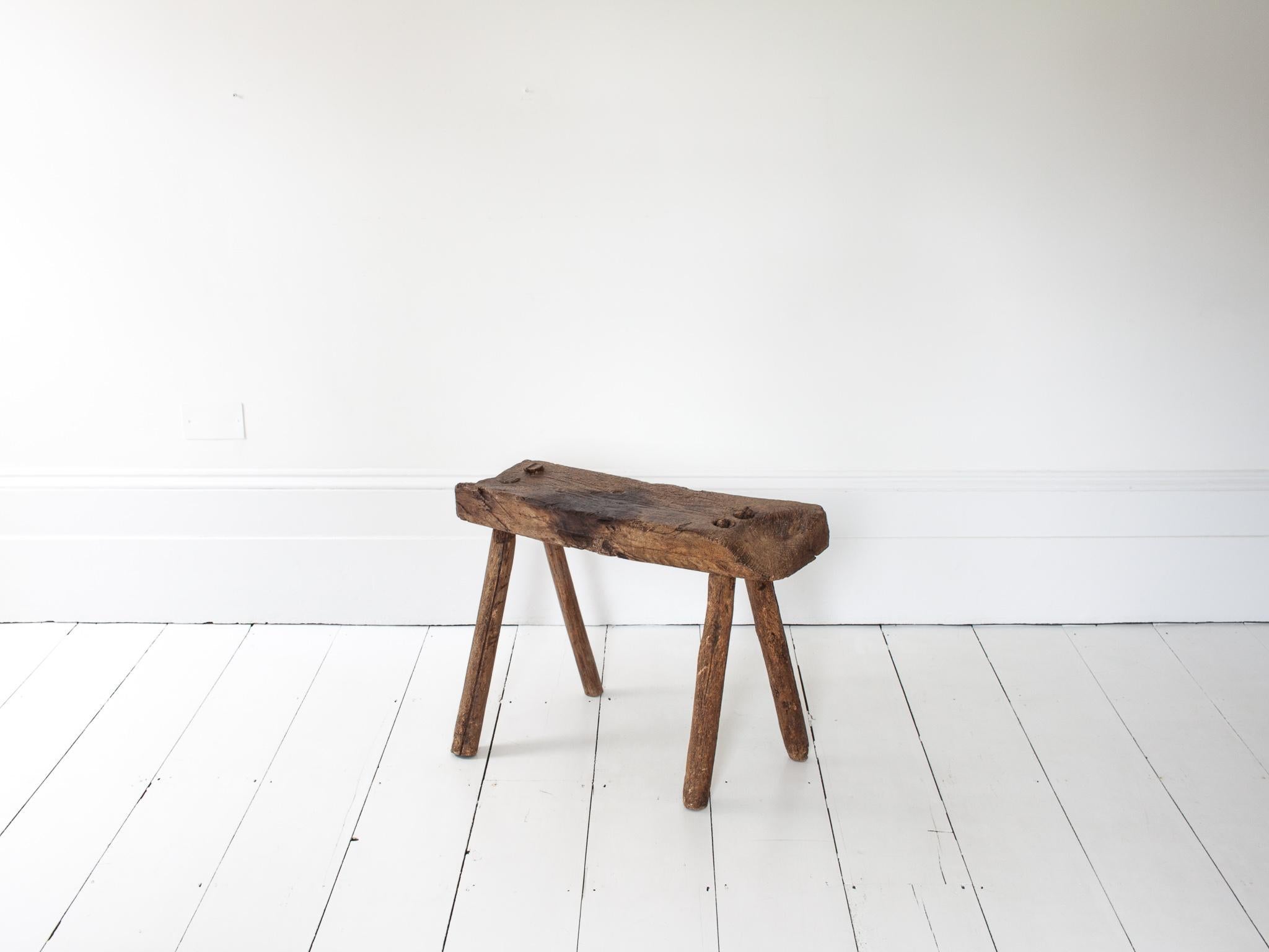 Rustic, Primitive, Wabi Sabi, Antique, Naive Vintage Bench, England, c19th C For Sale 3