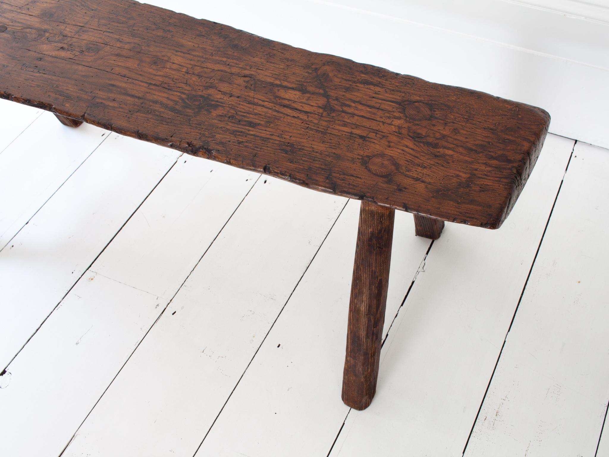 Rustic, Primitive, Wabi Sabi, Antique, Naive Vintage Bench, England, c19th en vente 4