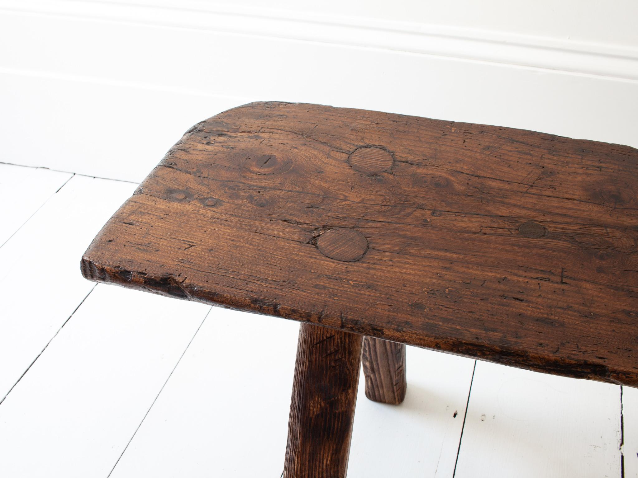 Rustic, Primitive, Wabi Sabi, Antique, Naive Vintage Bench, England, c19th en vente 5