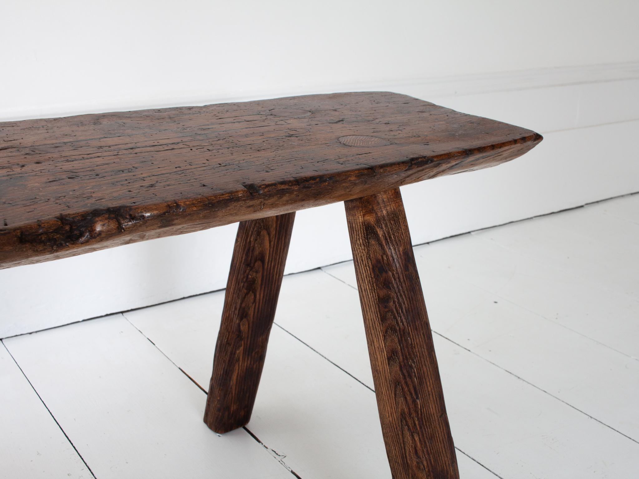 Rustic, Primitive, Wabi Sabi, Antique, Naive Vintage Bench, England, c19th en vente 7