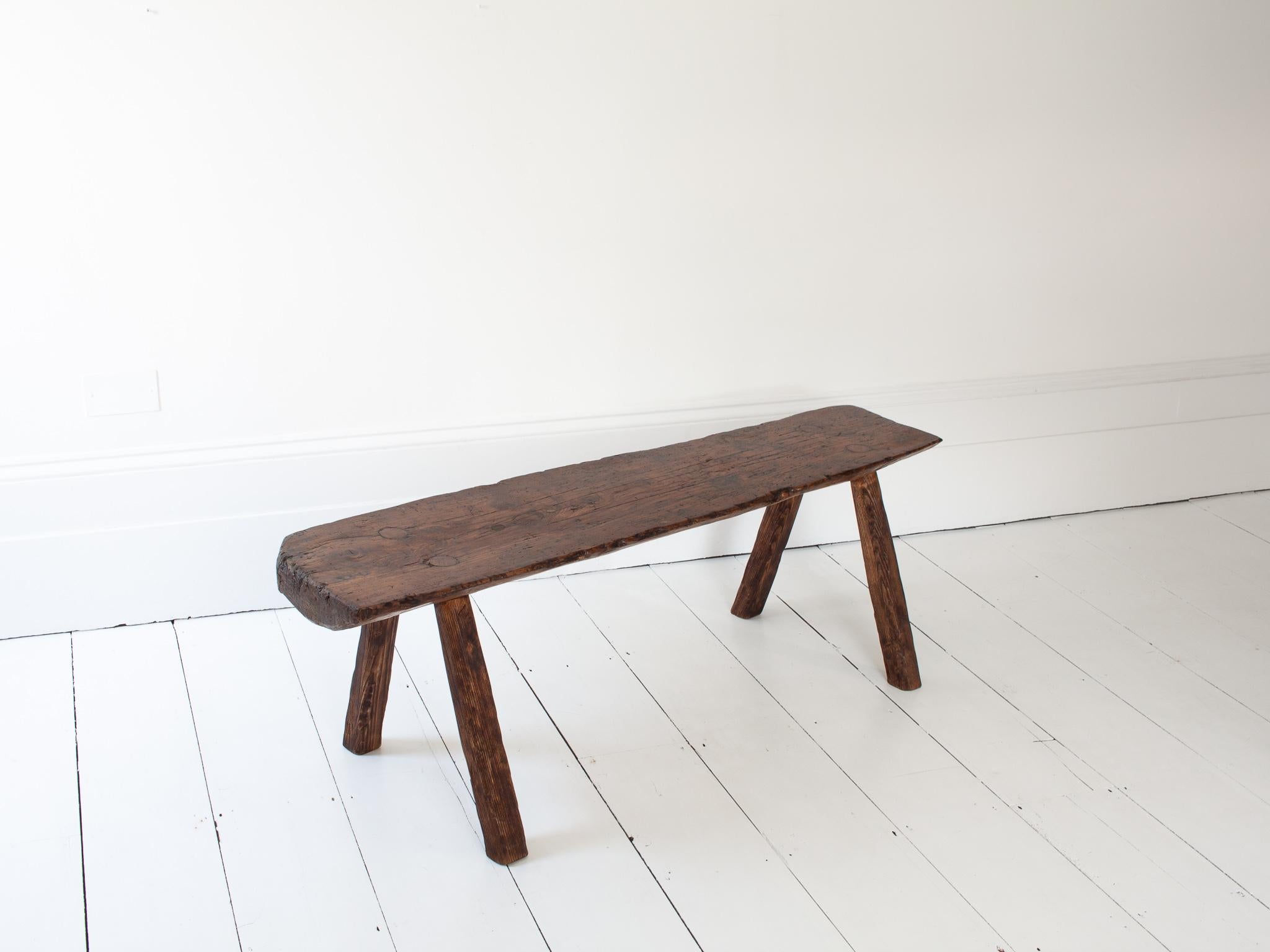 XIXe siècle Rustic, Primitive, Wabi Sabi, Antique, Naive Vintage Bench, England, c19th en vente