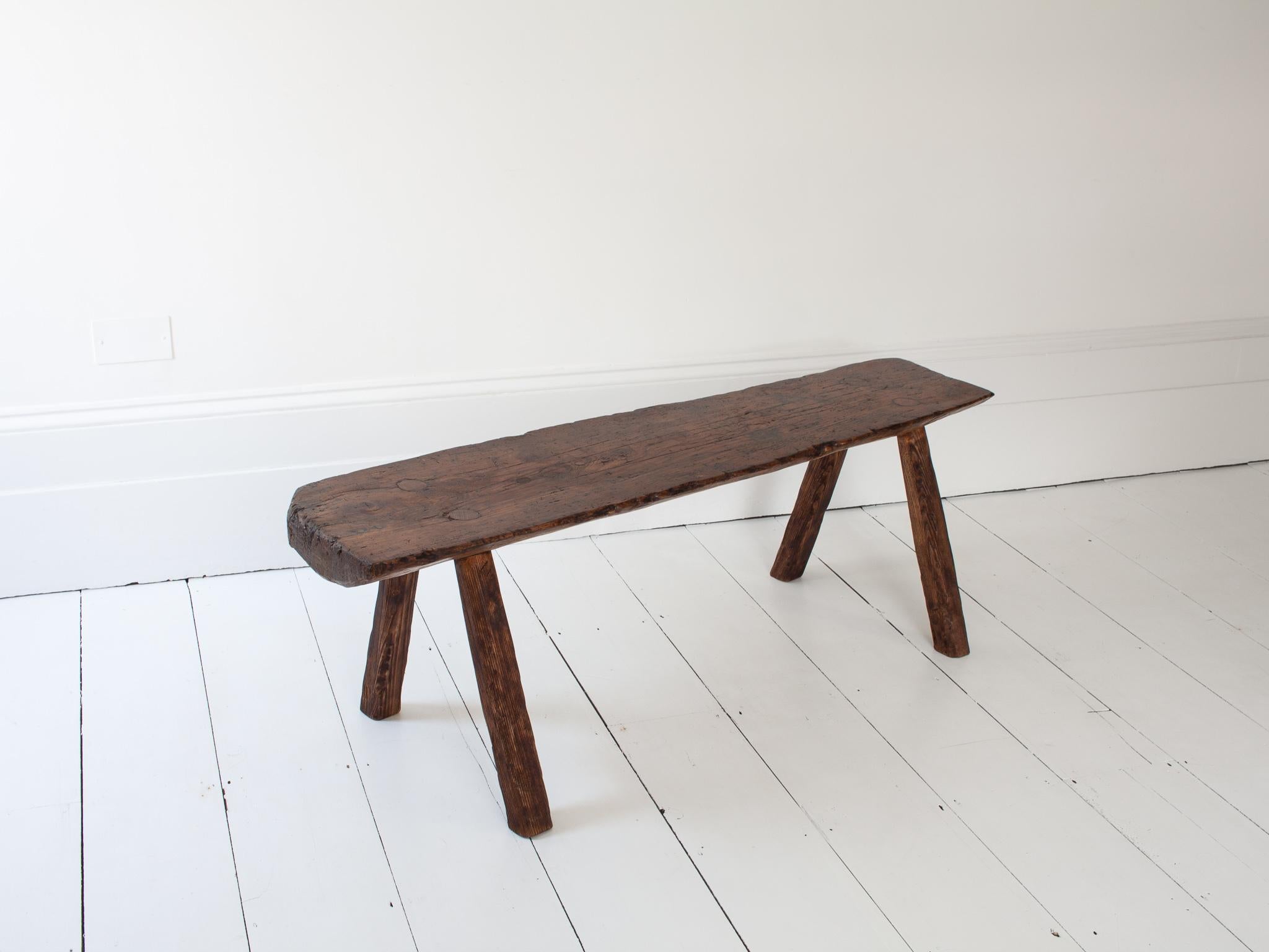 Rustic, Primitive, Wabi Sabi, Antique, Naive Vintage Bench, England, c19th en vente 1