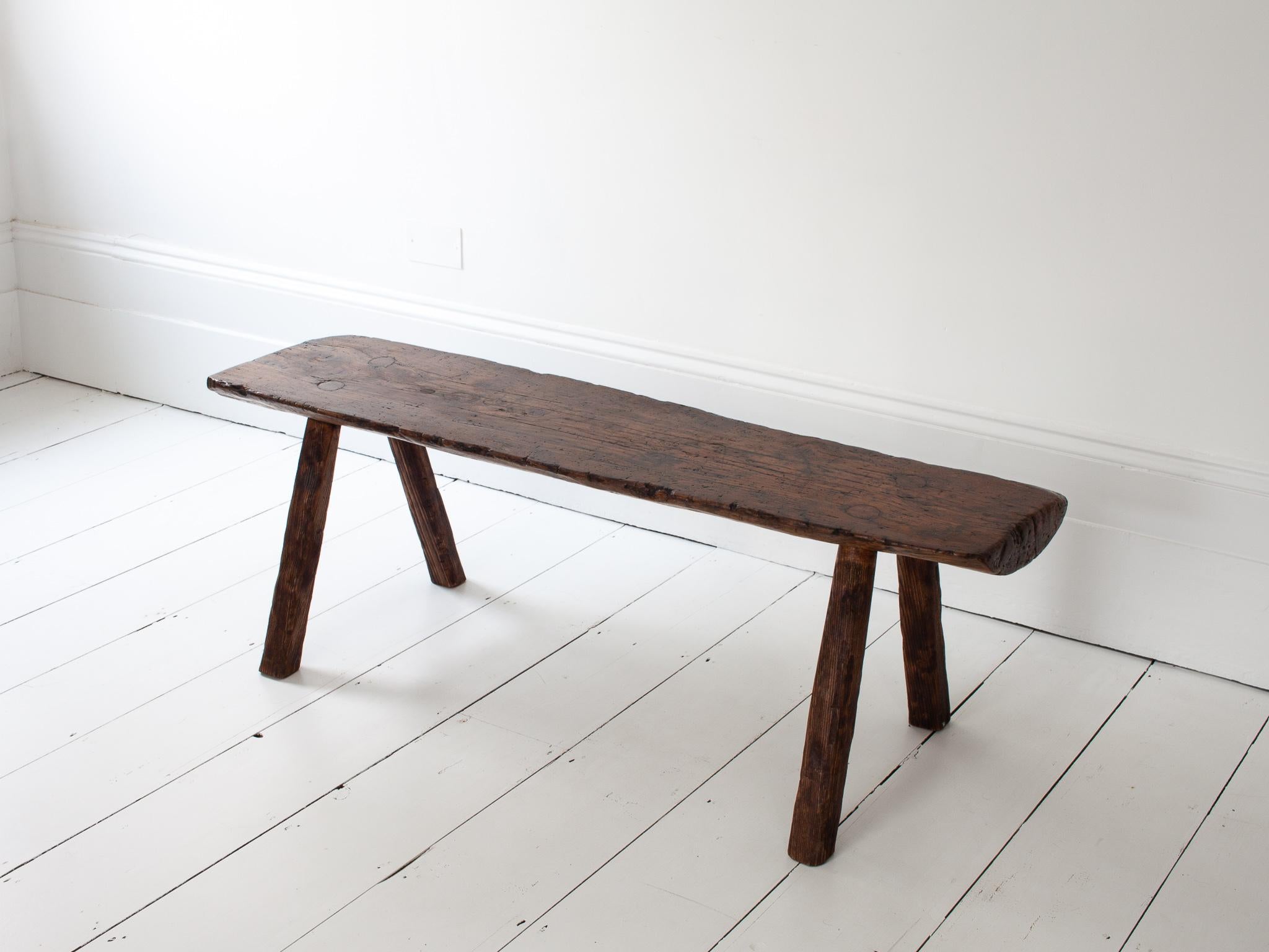 Rustic, Primitive, Wabi Sabi, Antique, Naive Vintage Bench, England, c19th en vente 3