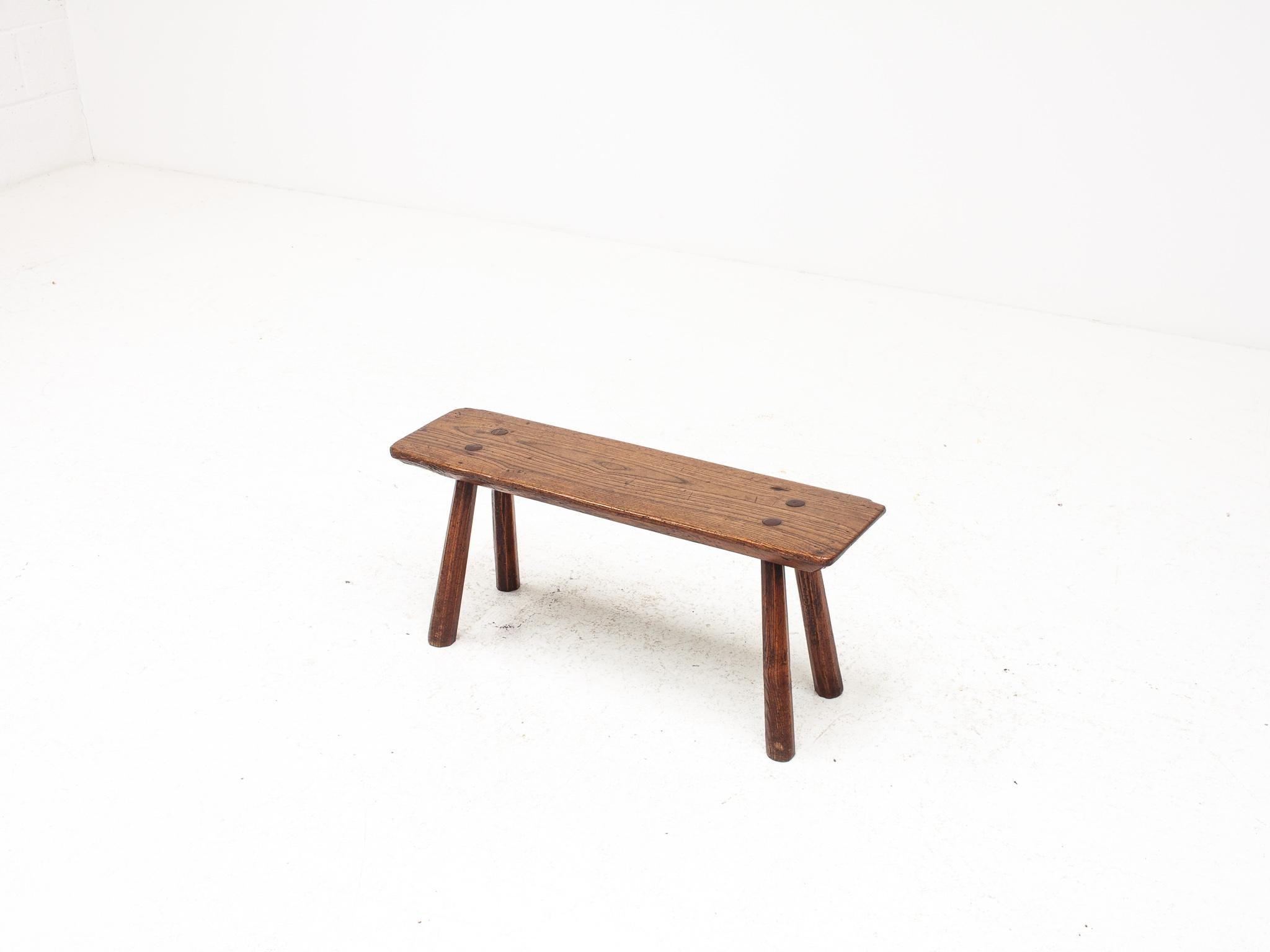 Bois Banc/table rustique, primitif, Wabi Sabi, antique, naïf, Angleterre, années 1900 en vente