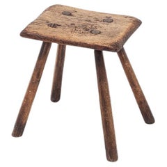 Rustic, Primitive, Wabi Sabi, Antique, Naive Vintage Stool/Table, England c1900s