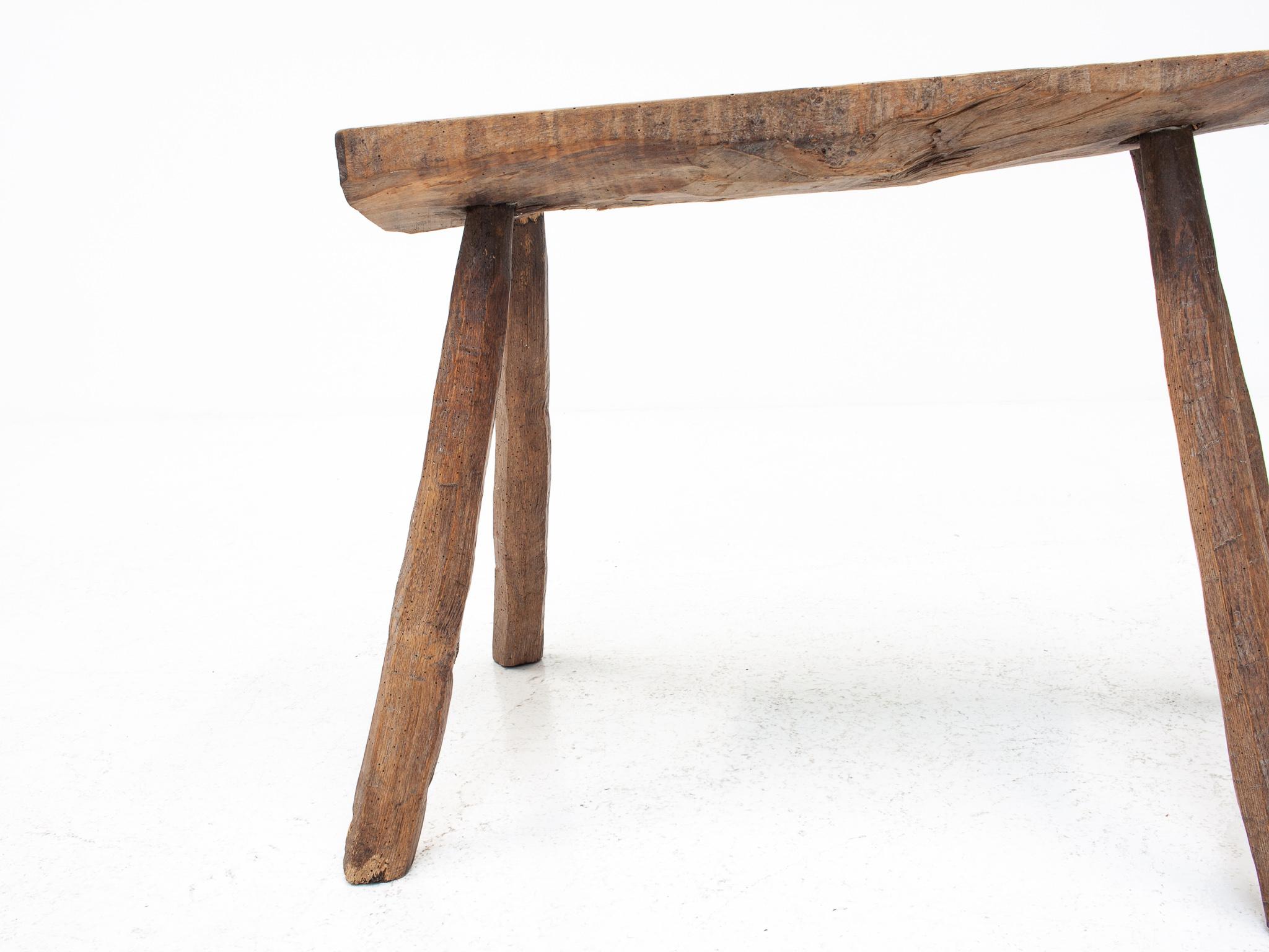 Rustic, Primitive, Wabi Sabi, Naive Vintage Antique Bench, Table, England, 1800s 6