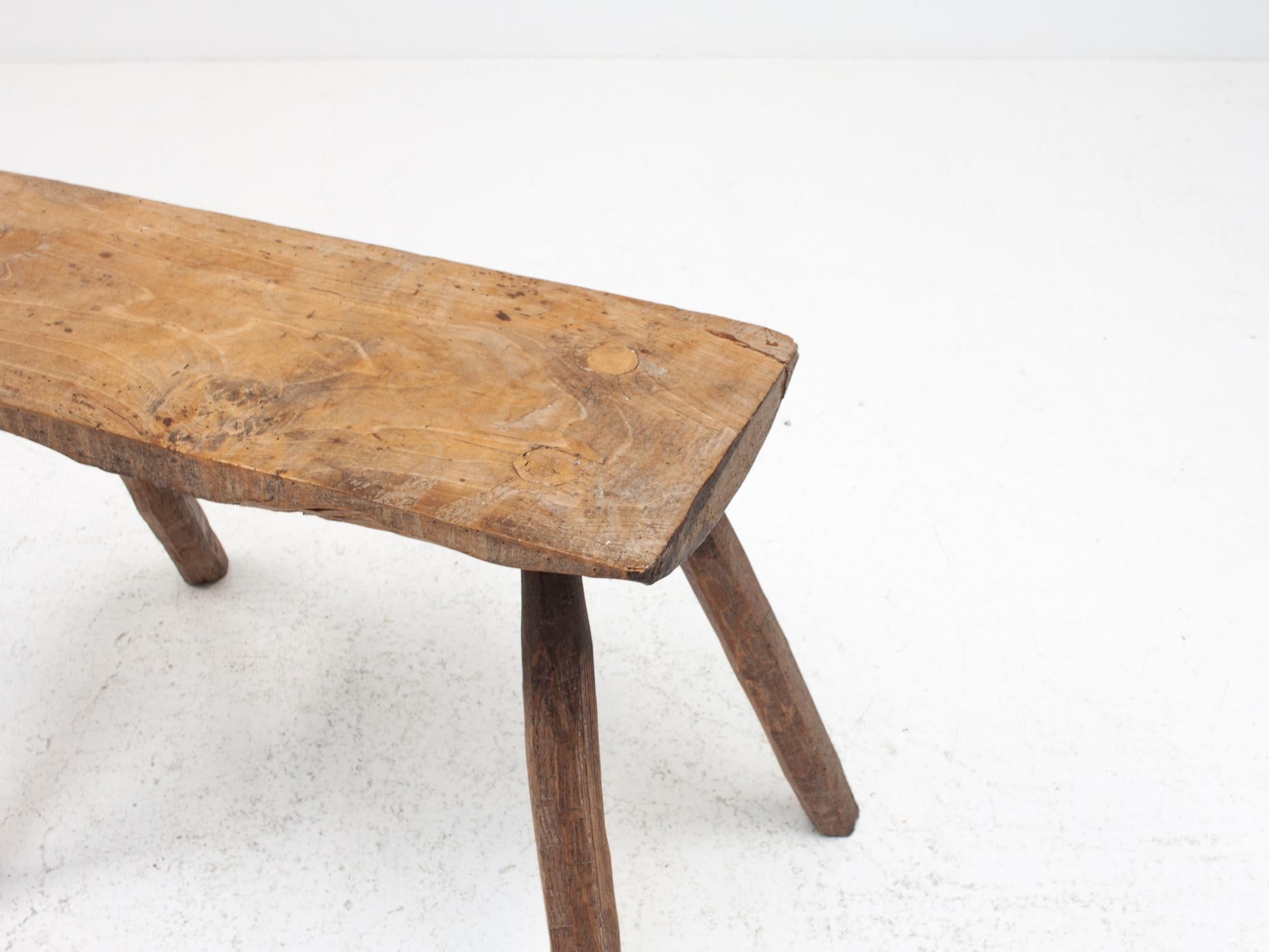 Rustic, Primitive, Wabi Sabi, Naive Vintage Antique Bench, Table, England, 1800s 2