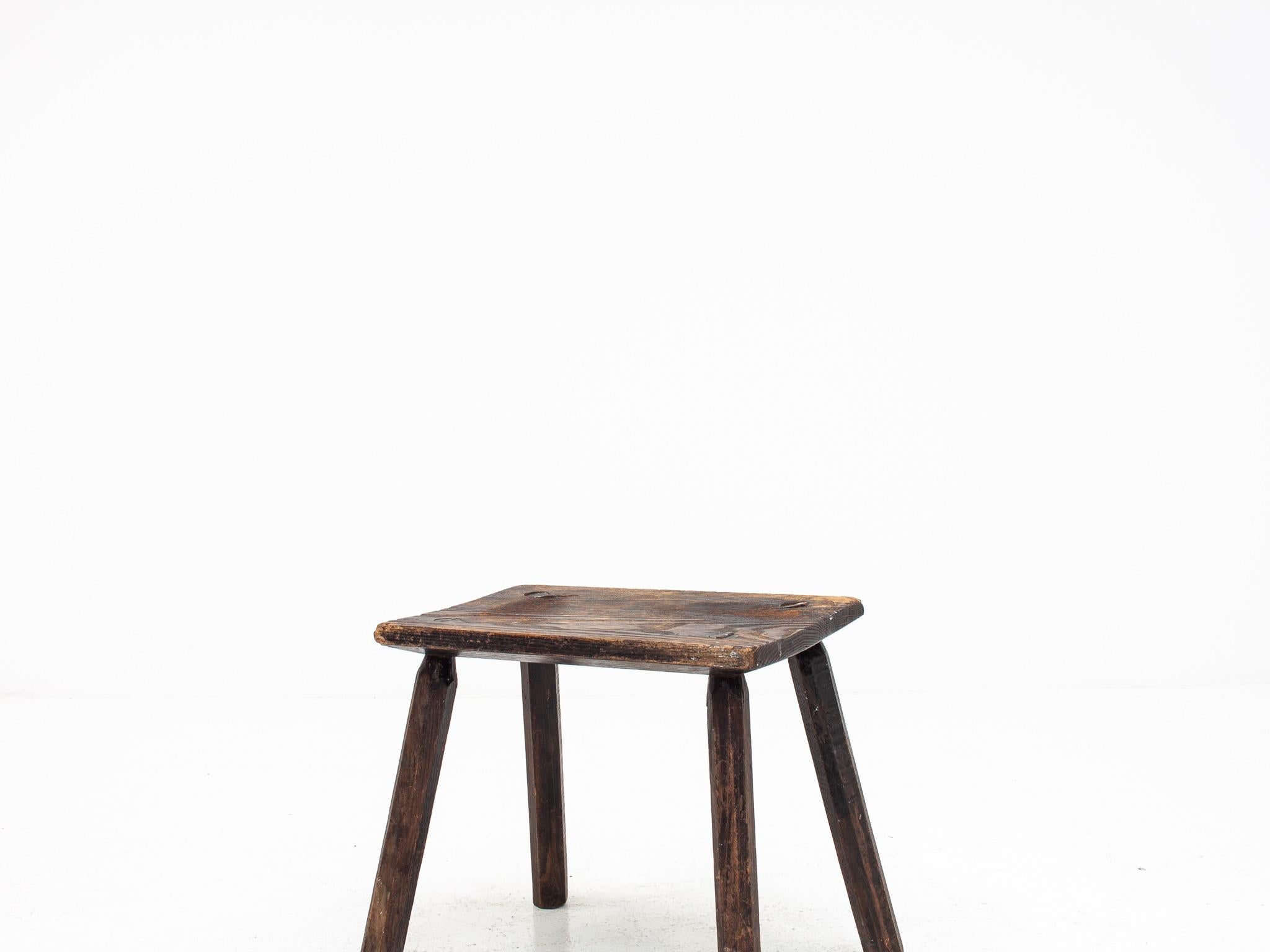 Rustic, Primitive, Wabi Sabi, Naive Vintage Antique Stool, Table. England, C1800 2