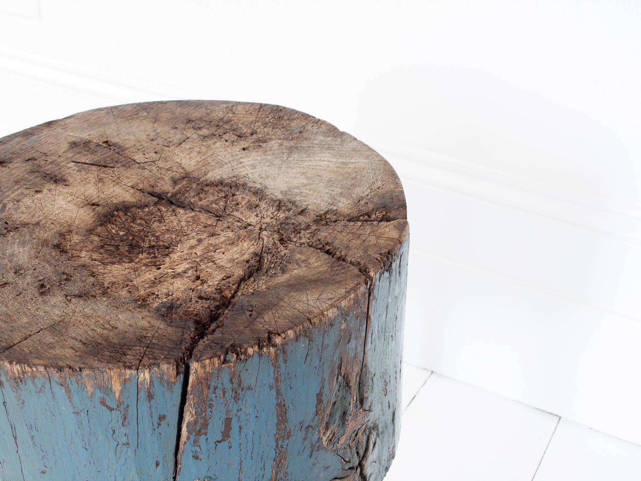 Rustic, Primitive, Wabi Sabi, Naive Vintage Chopping Block Table, England, c19th For Sale 5