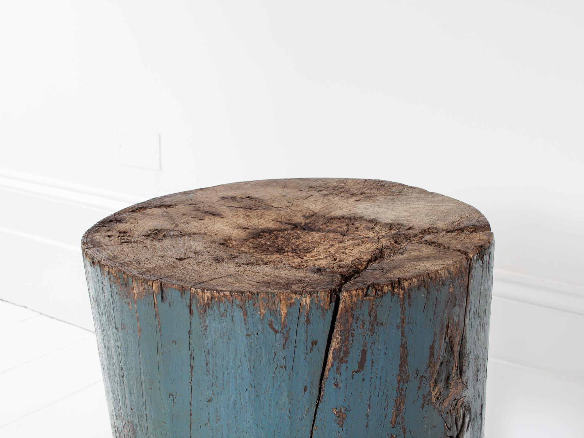 Rustic, Primitive, Wabi Sabi, Naive Vintage Chopping Block Table, England, c19th For Sale 4