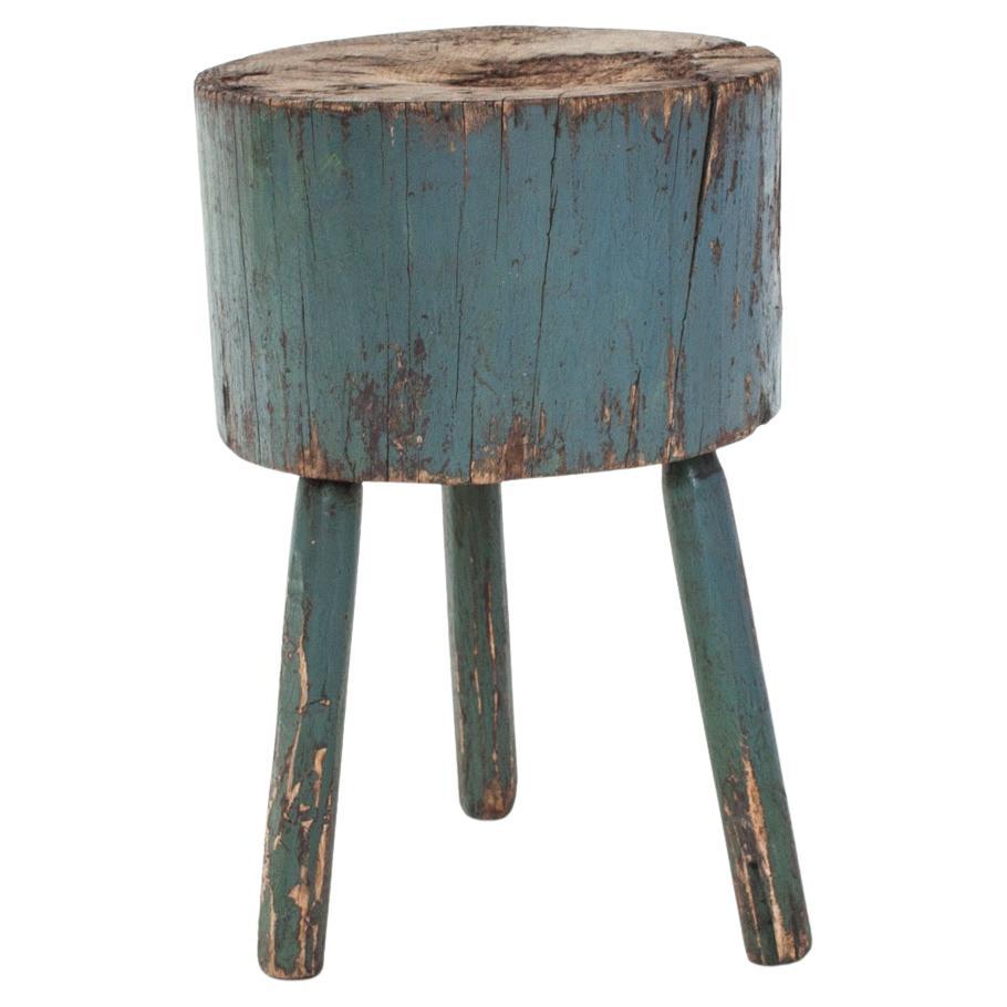 Rustic, Primitive, Wabi Sabi, Naive Vintage Chopping Block Table, England, c19th