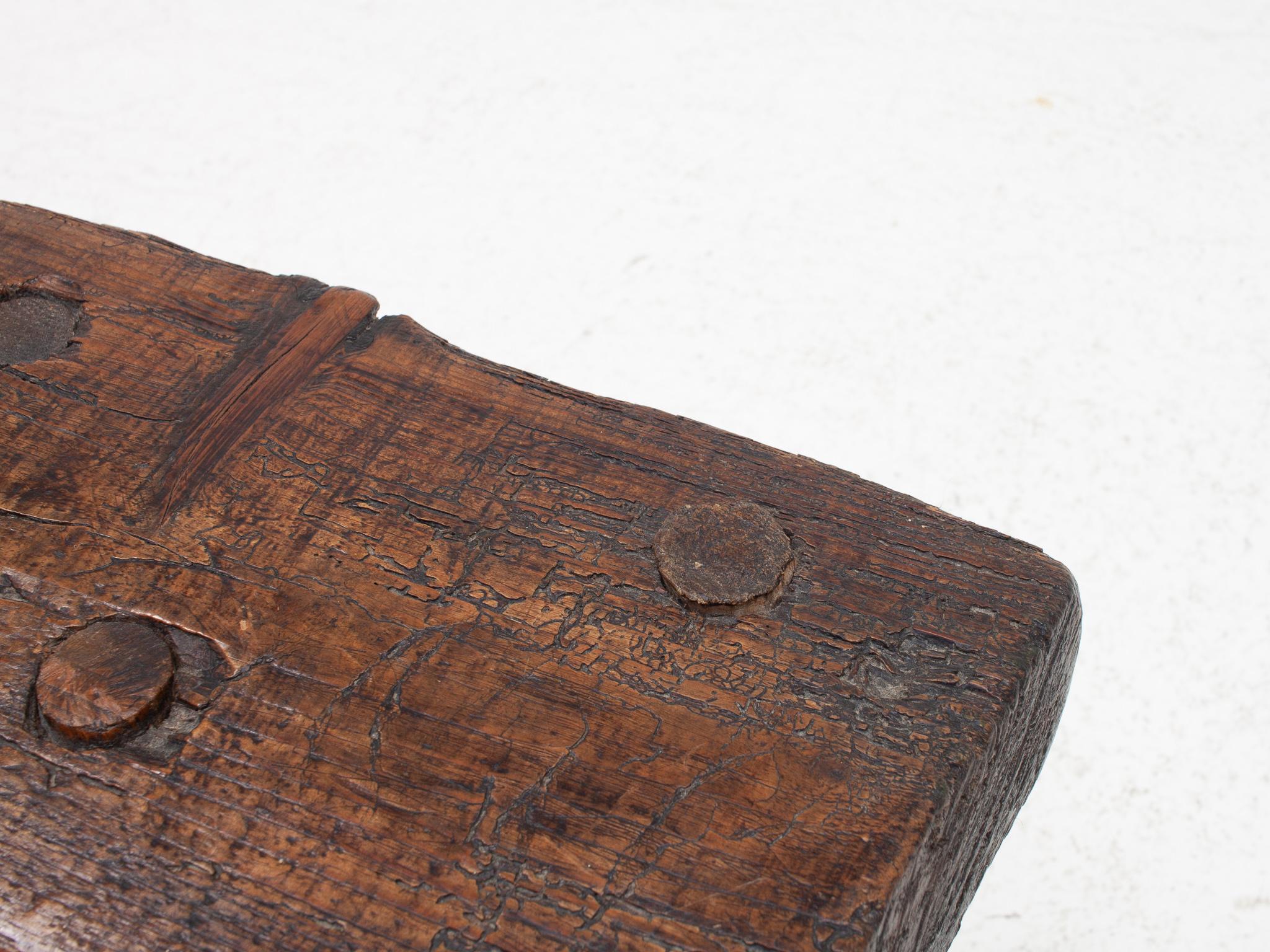 Rustic, Primitive, Wabi Sabi, Naive Vintage Stool, Table, England, c1800s For Sale 7
