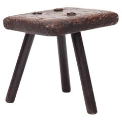 Rustic, Primitive, Wabi Sabi, Naive Vintage Stool, Table, England, c1800s