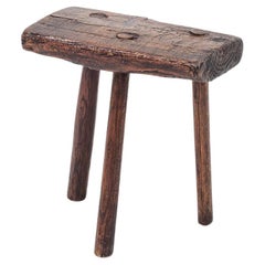 Rustic, Primitive, Wabi Sabi, Naive Antique Stool, Table, England, c1800s