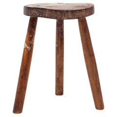 Rustic, Primitive, Wabi Sabi, Naive Vintage Stool, Table, English, c1900s
