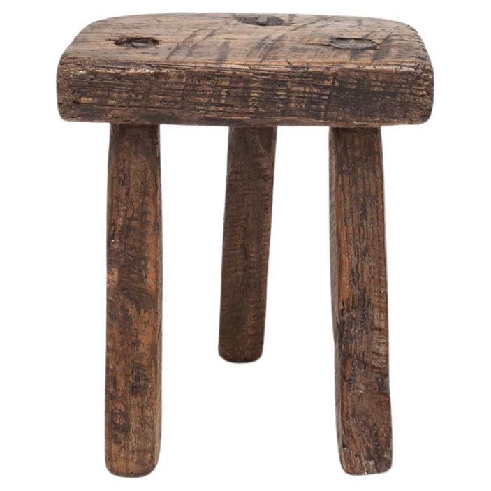 Rustic, Primitive, Wabi Sabi, Naive Vintage Stool, Table, Welsh, c1900s