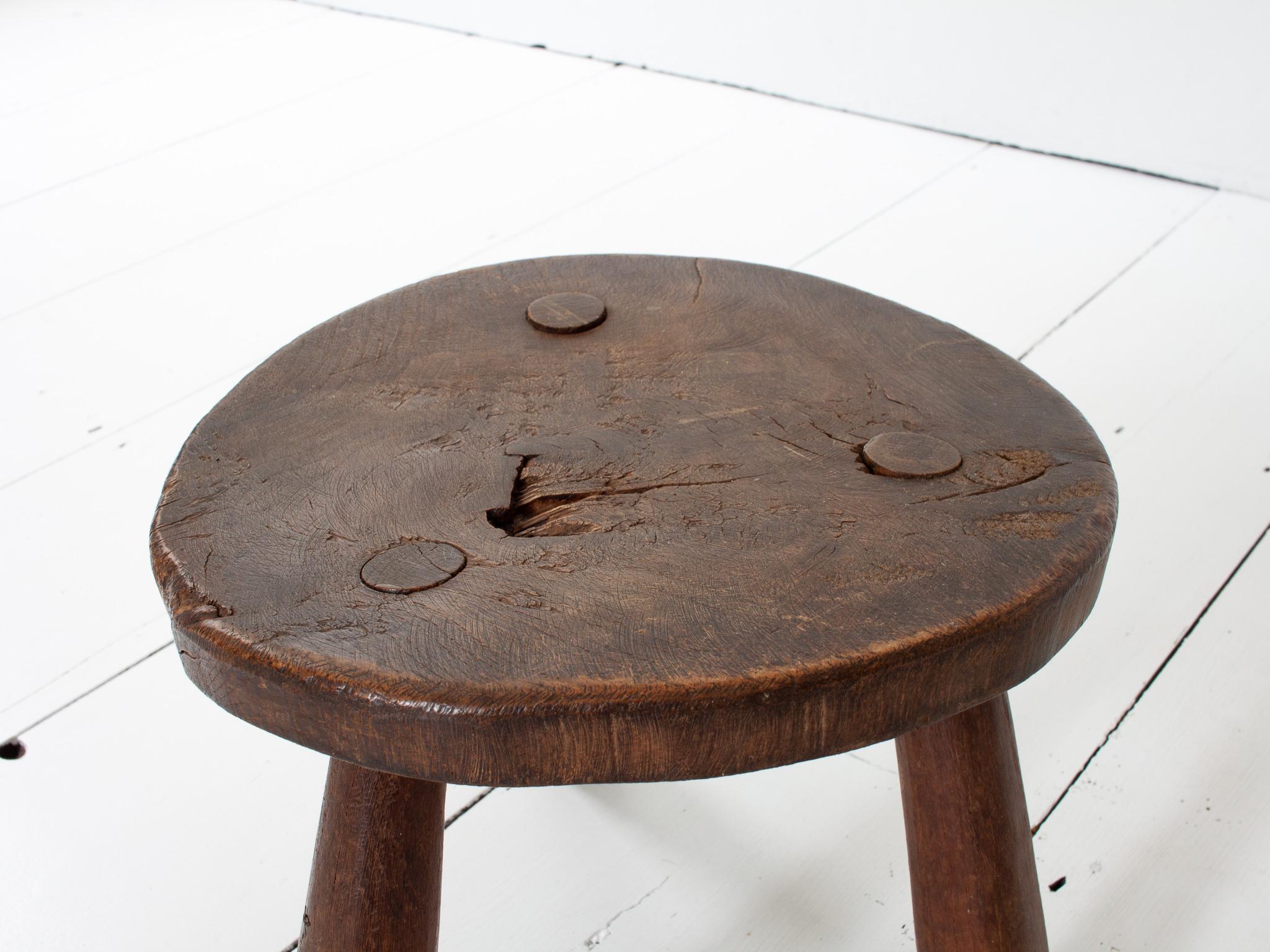 Rustic, Primitive, WabiSabi, Antique, Naive Stool/Table, England, c19th Century For Sale 6