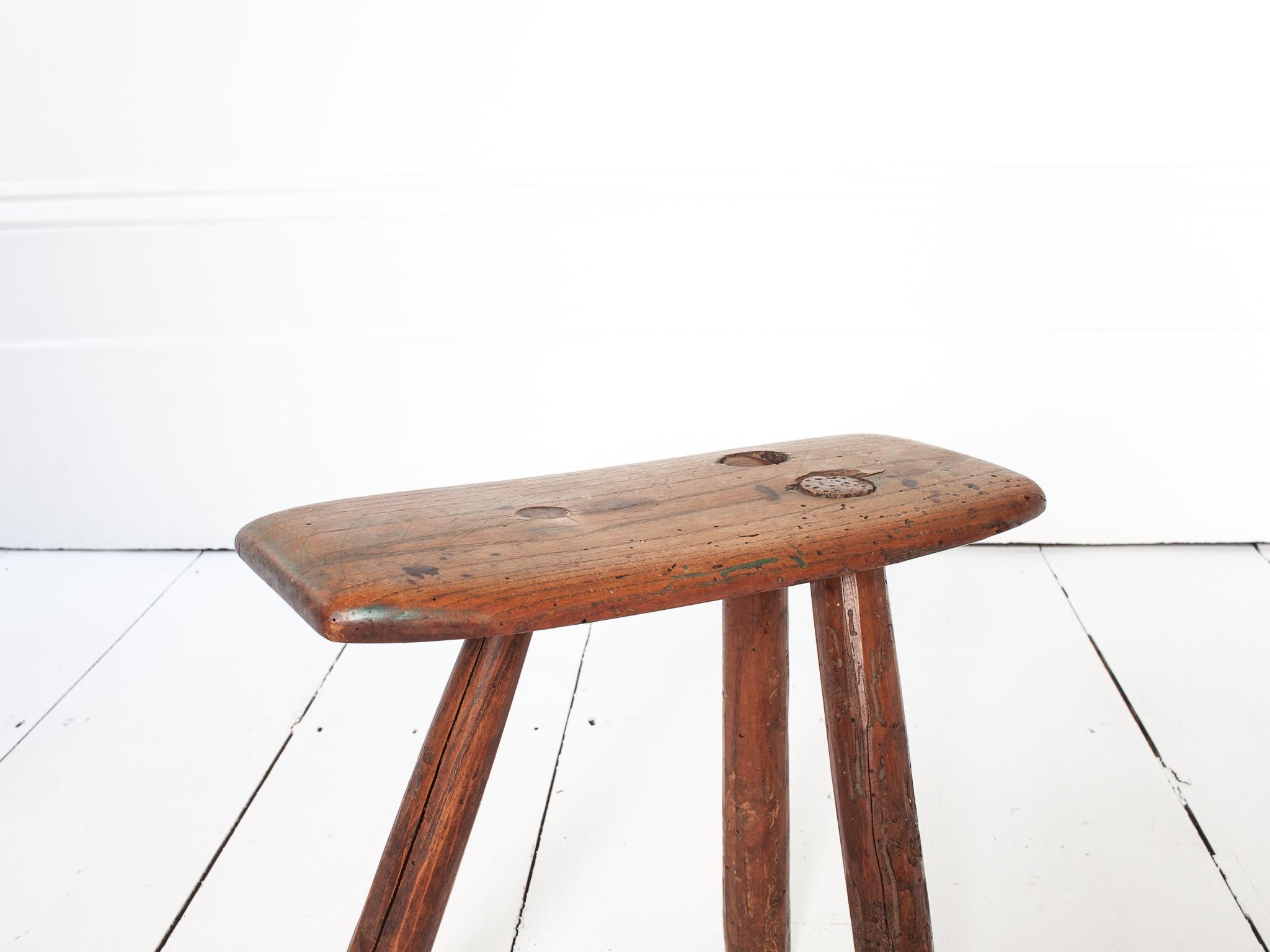 Tabouret/table rustique, primitif, WabiSabi, ancien et naïf, Angleterre, c19e siècle en vente 6