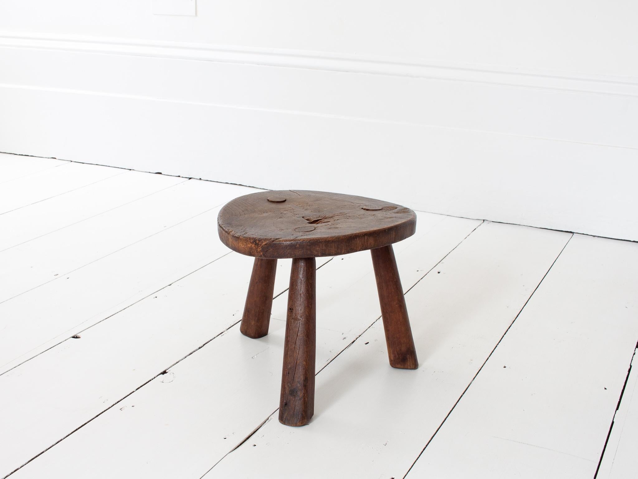 British Rustic, Primitive, WabiSabi, Antique, Naive Stool/Table, England, c19th Century For Sale