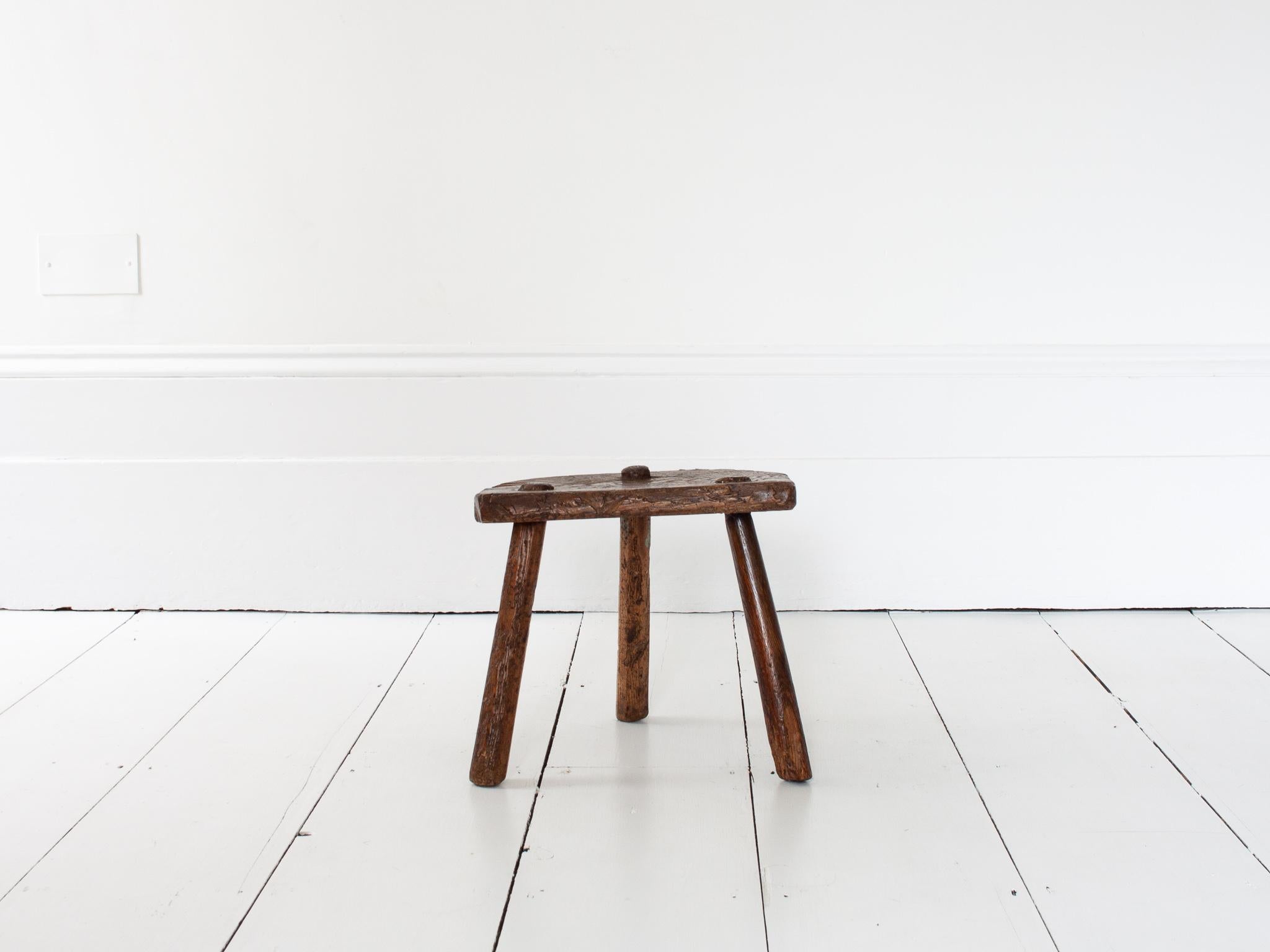 Wood Rustic, Primitive, WabiSabi, Antique, Naive Stool/Table, England, c19th Century For Sale
