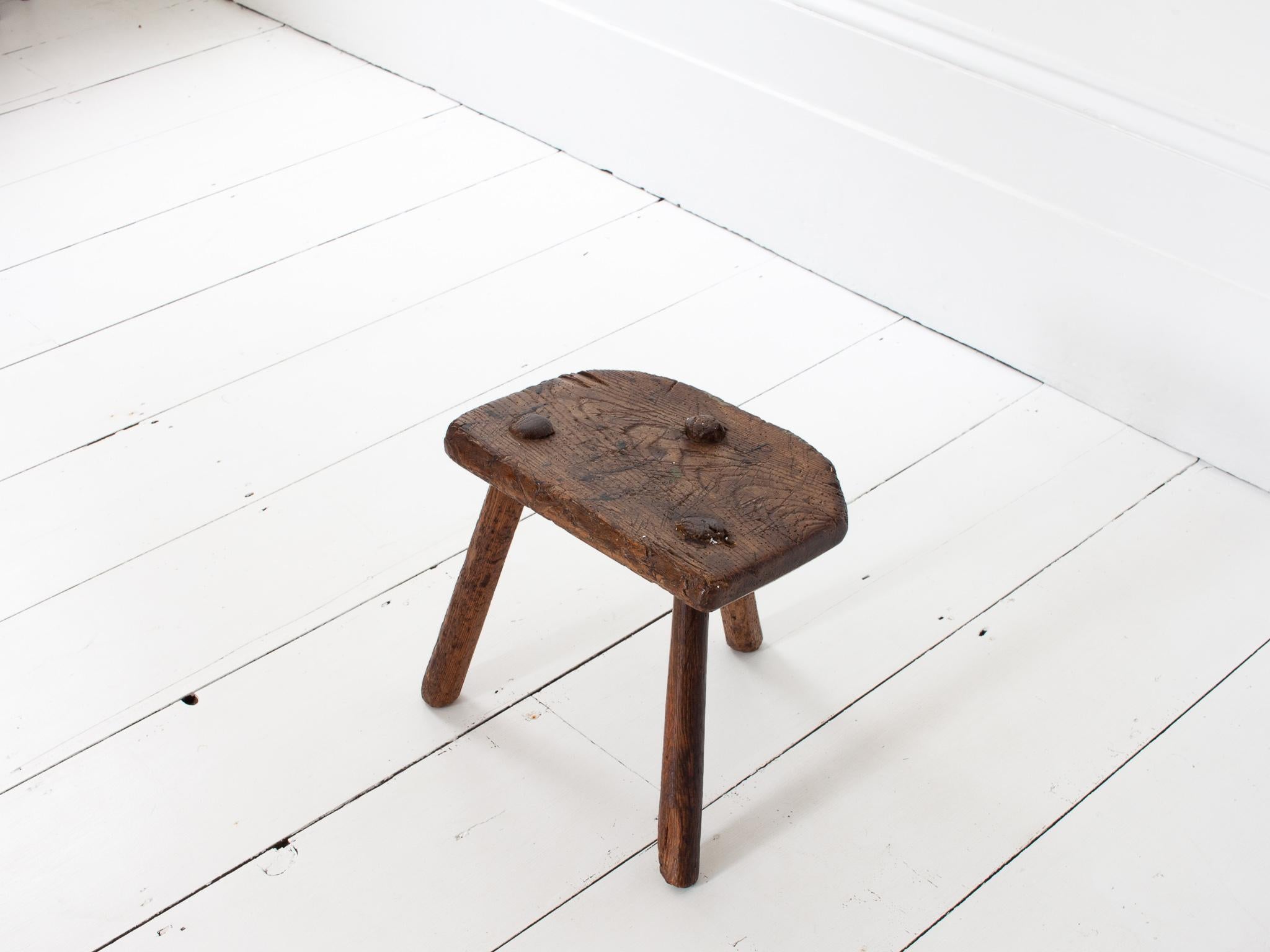 Rustic, Primitive, WabiSabi, Antique, Naive Stool/Table, England, c19th Century For Sale 1