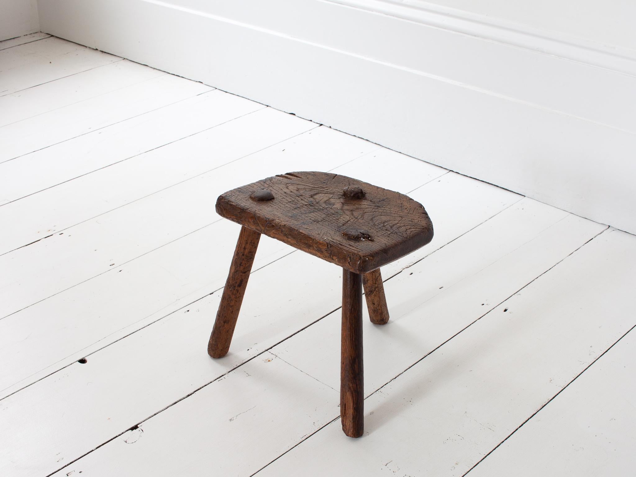 Rustic, Primitive, WabiSabi, Antique, Naive Stool/Table, England, c19th Century For Sale 2
