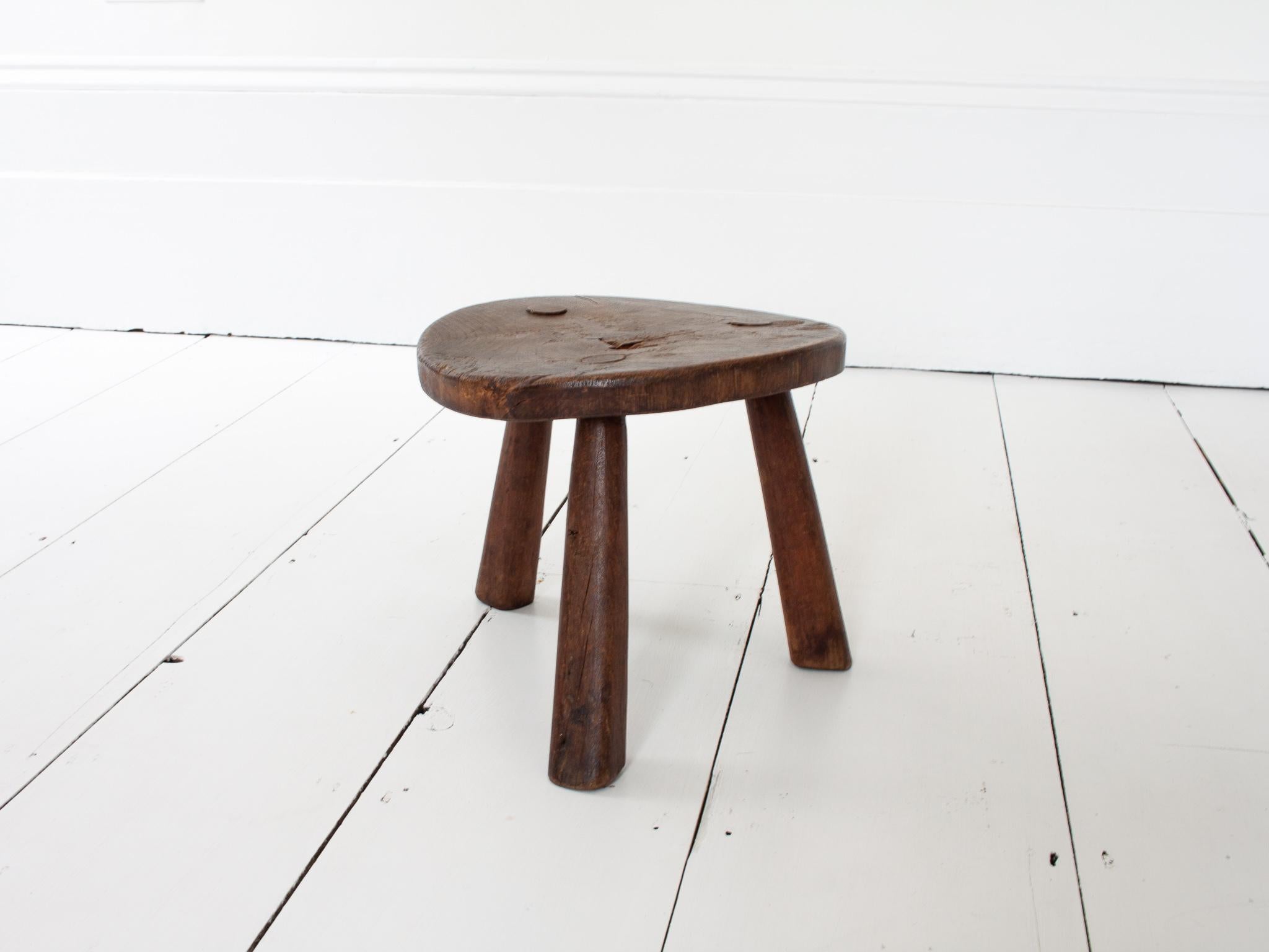 Rustic, Primitive, WabiSabi, Antique, Naive Stool/Table, England, c19th Century For Sale 4