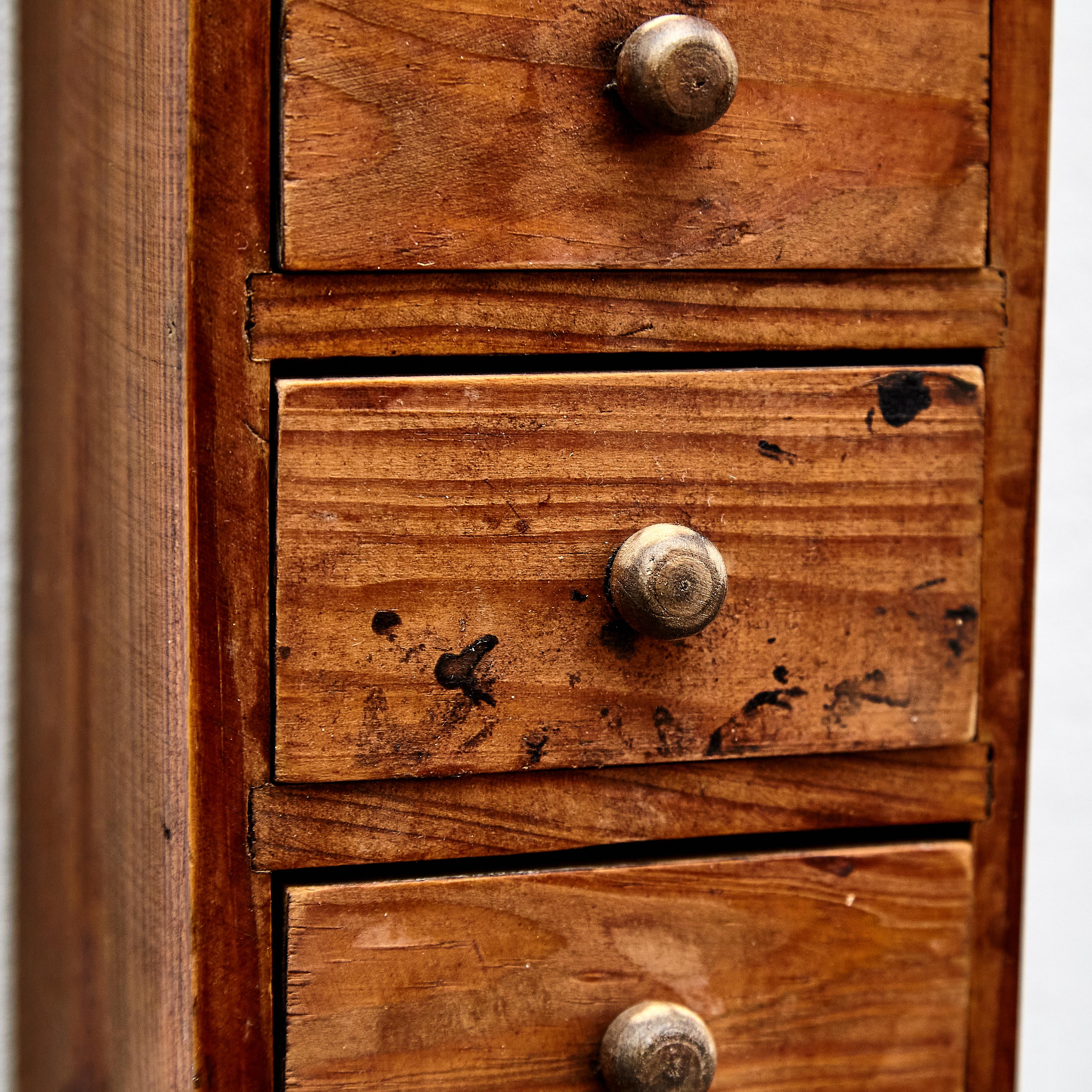Rustic Primitive Wood Salt Small Chest of Drawers, circa 1940 4