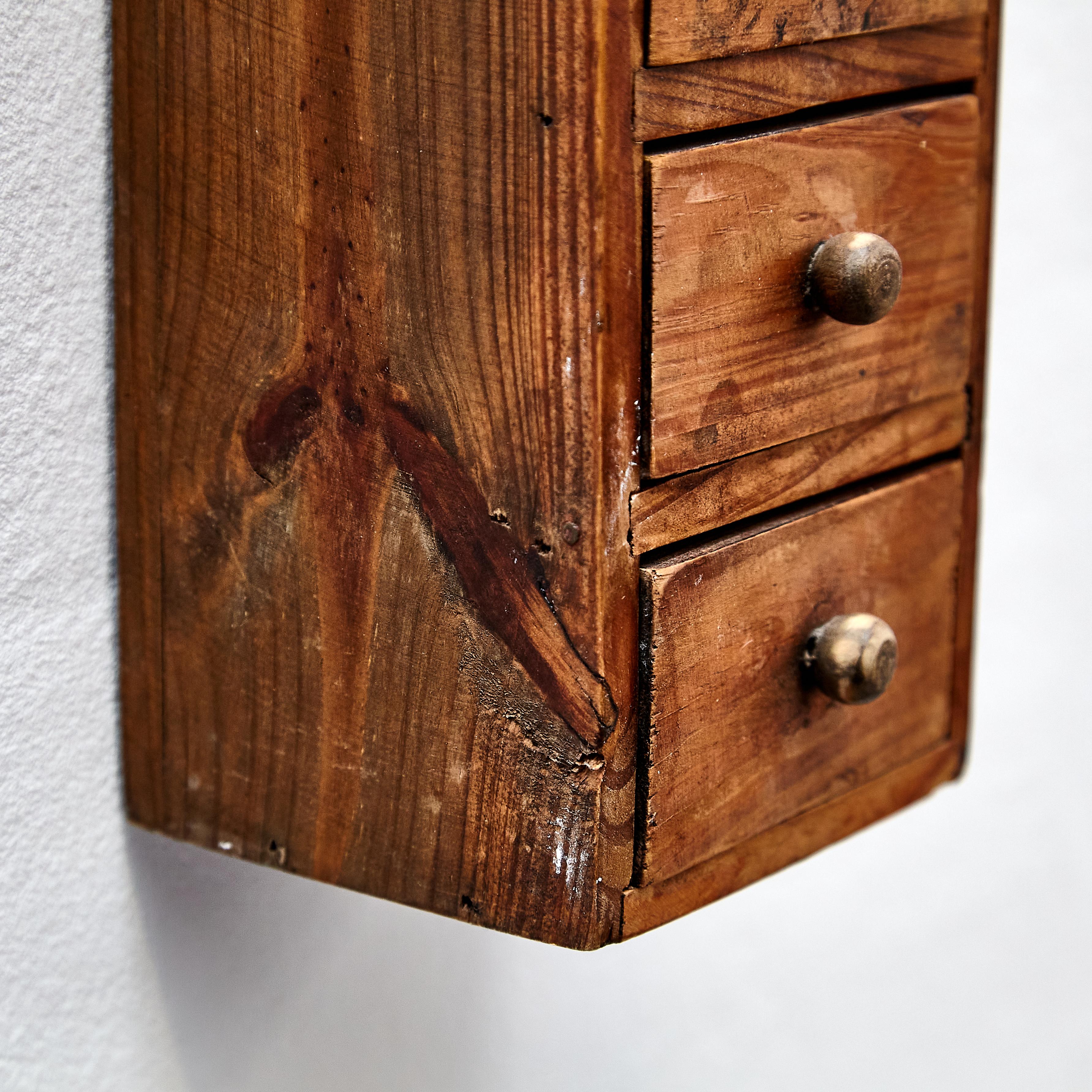 Rustic Primitive Wood Salt Small Chest of Drawers, circa 1940 3