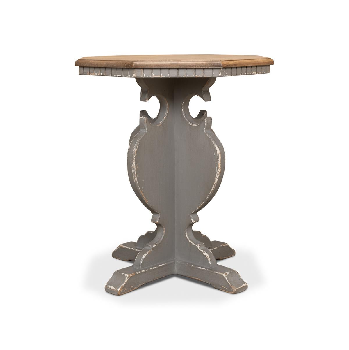 Wood Rustic Provincial Painted End Table For Sale