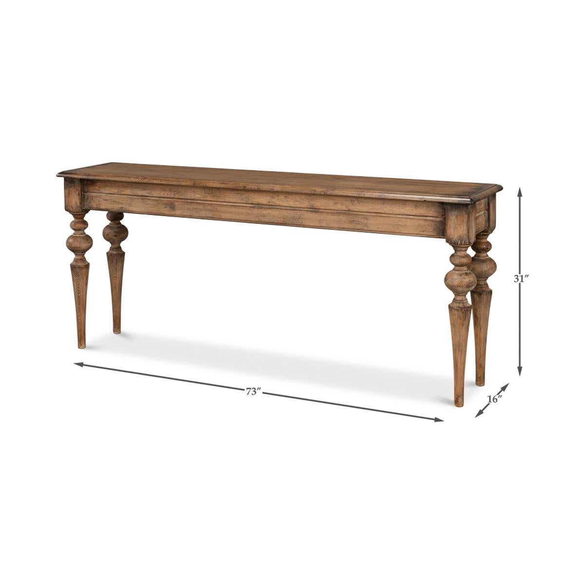 Rustic Provincial Pine Console Table For Sale 2