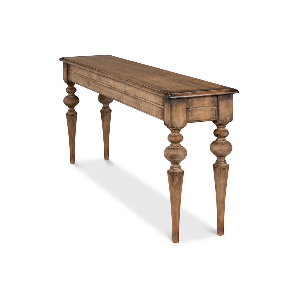 Wood Rustic Provincial Pine Console Table For Sale