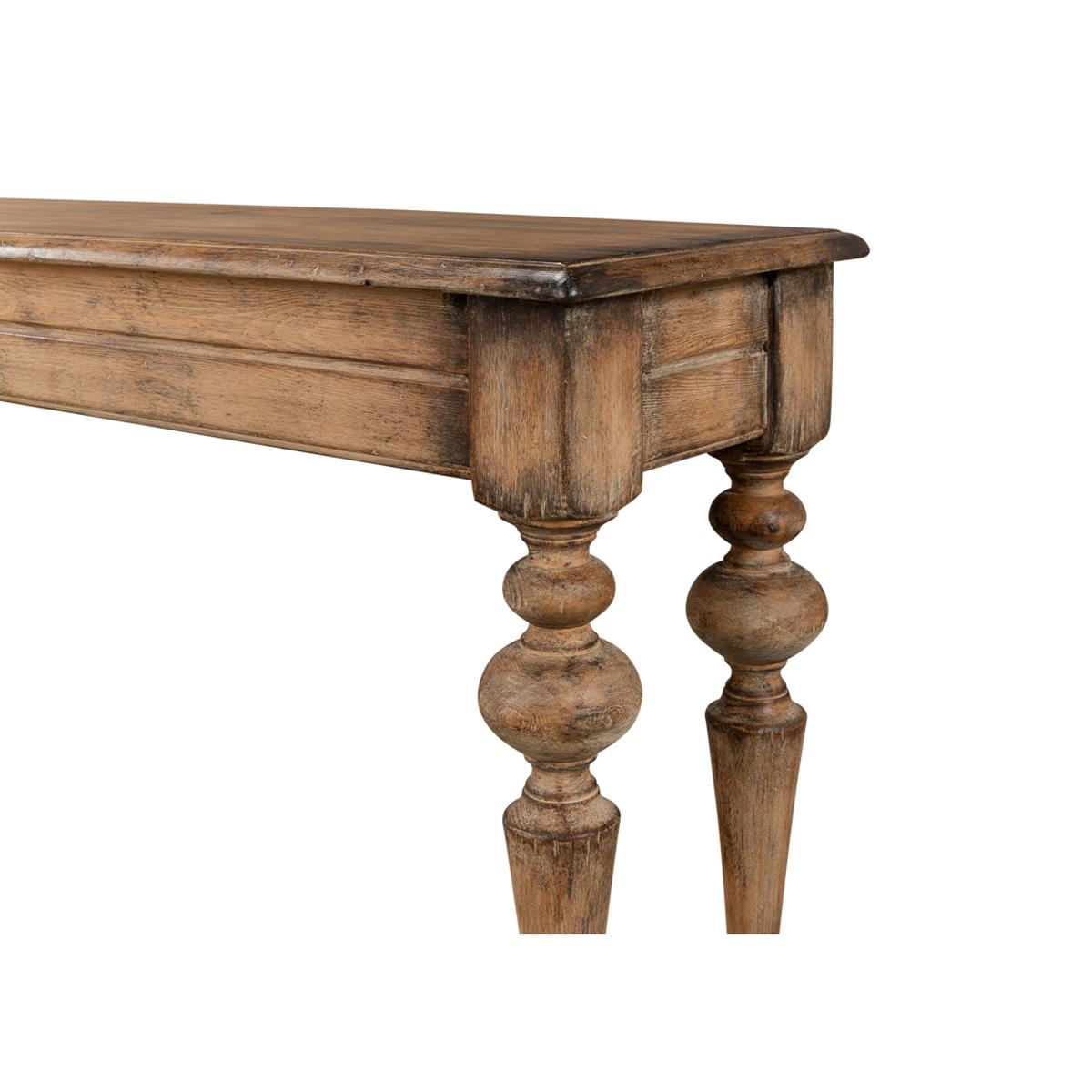 Rustic Provincial Pine Console Table For Sale 1