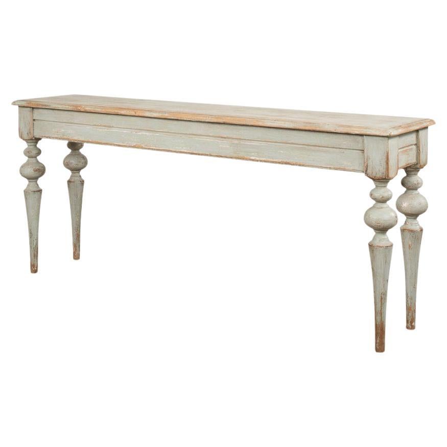 Rustic Provincial Sage Pine Console Table For Sale