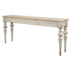 Rustic Provincial Sage Pine Console Table