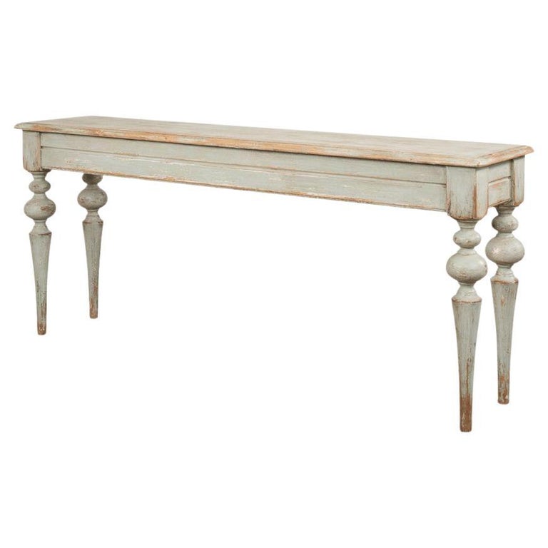 Rustic Provincial Sage Pine Console Table For Sale at 1stDibs