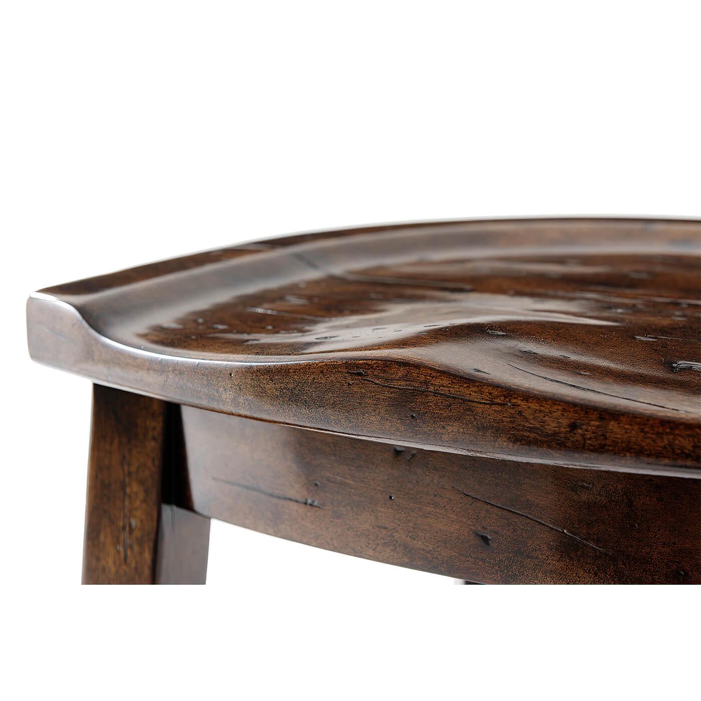 Rustikaler Barhocker aus Holz im Provinzial-Stil im Zustand „Neu“ im Angebot in Westwood, NJ