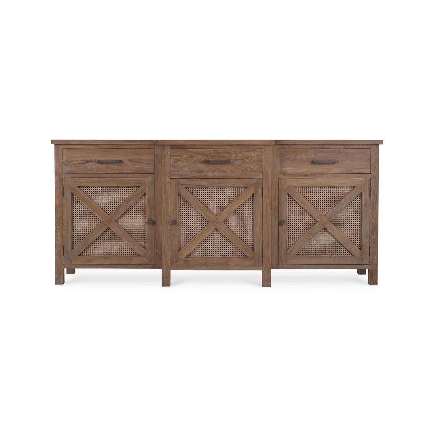 Rustikales Sideboard aus aufgearbeitetem Teakholz (Asiatisch) im Angebot