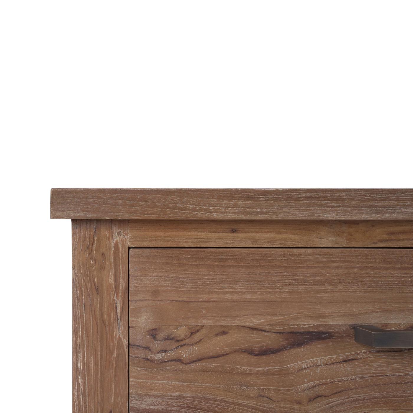 Rustikales Sideboard aus aufgearbeitetem Teakholz (Rattan) im Angebot