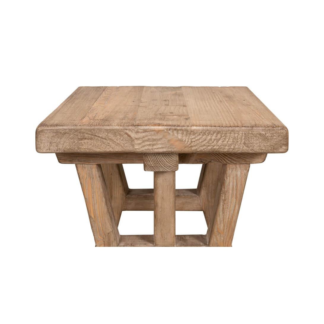 Rustic Reclaimed Wood Accent Table For Sale 6