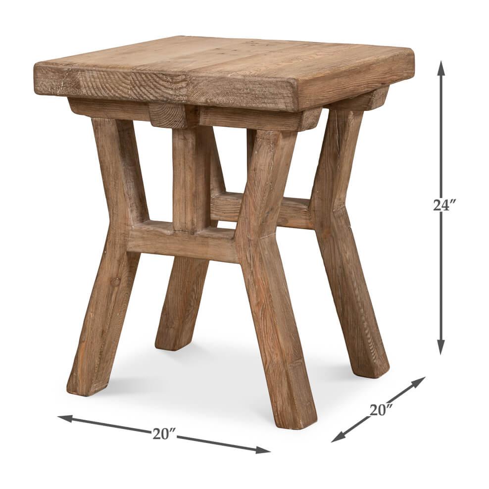 Rustic Reclaimed Wood Accent Table For Sale 7