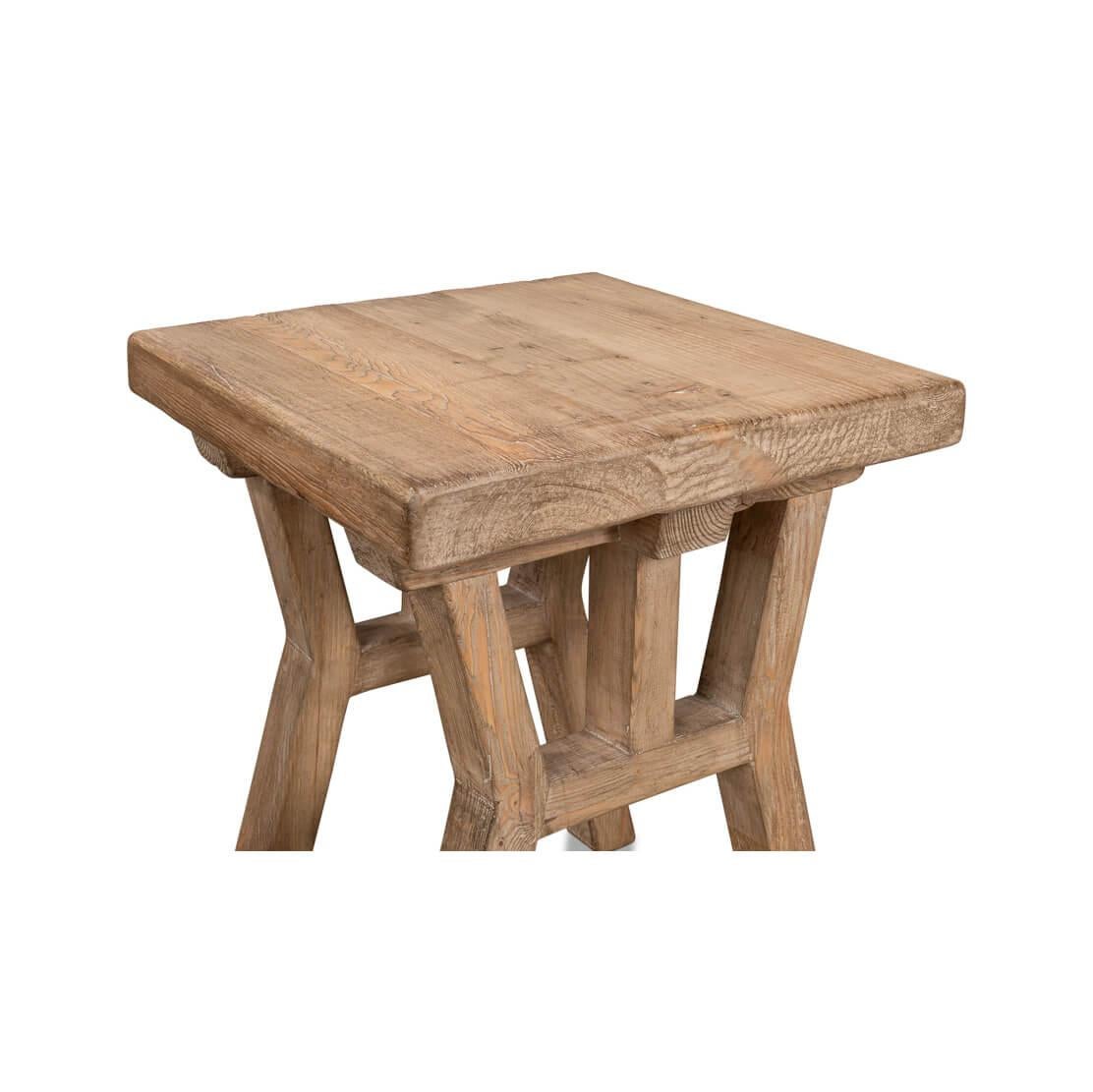 Rustic Reclaimed Wood Accent Table In New Condition For Sale In Westwood, NJ