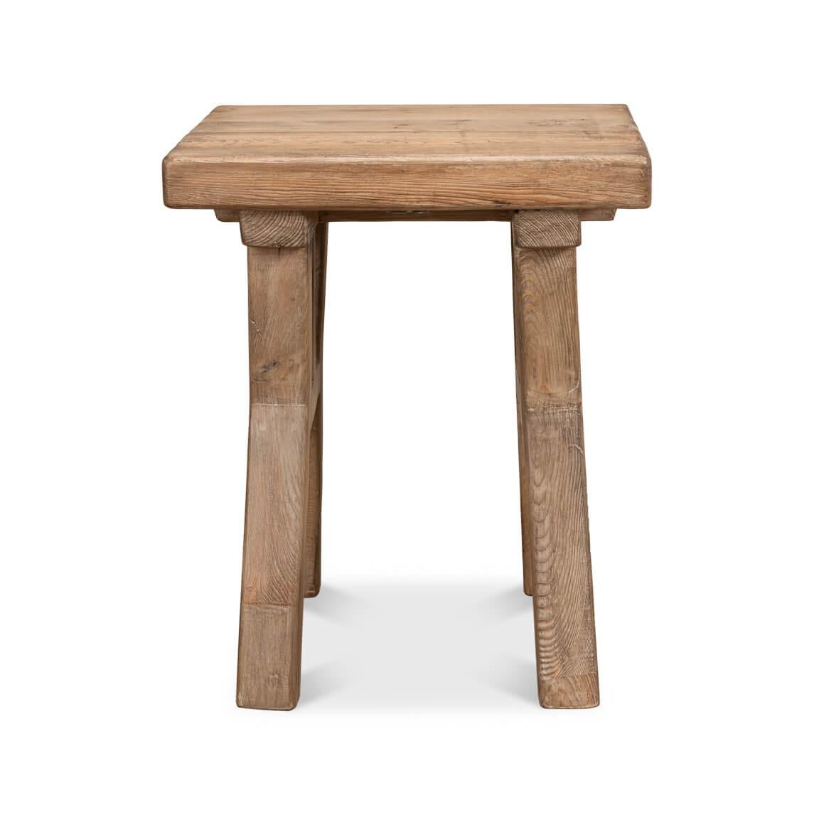 Contemporary Rustic Reclaimed Wood Accent Table For Sale