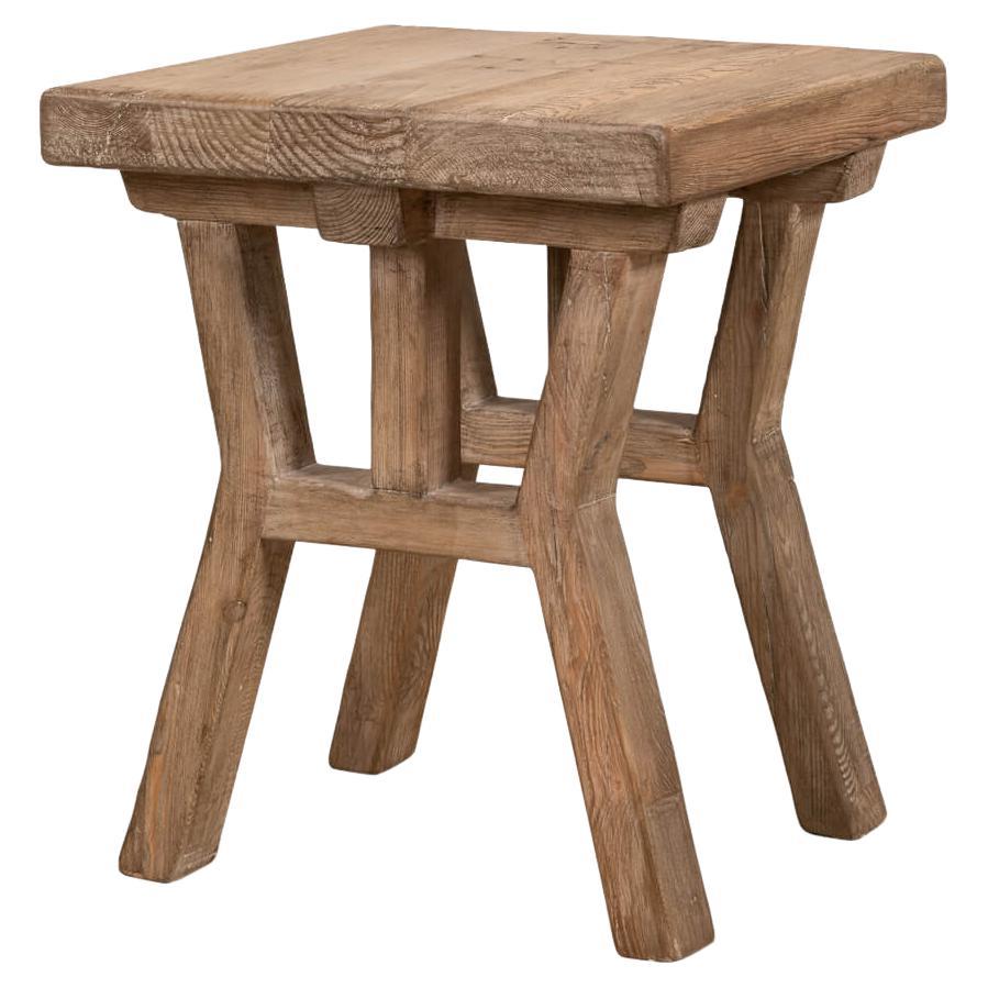 Rustic Reclaimed Wood Accent Table For Sale