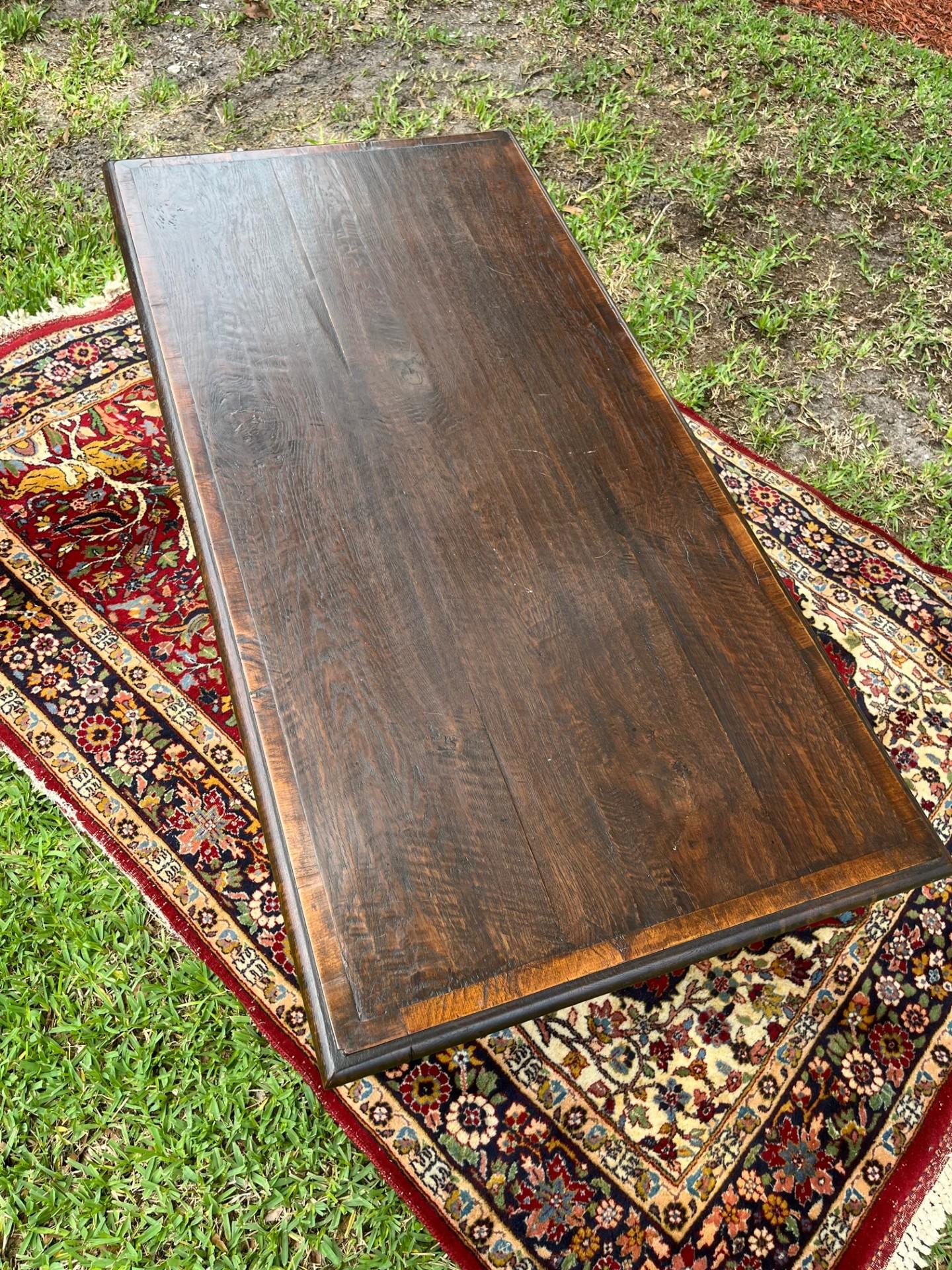 20th Century Rustic Reclaimed Wood Farmhouse Coffee Table. For Sale