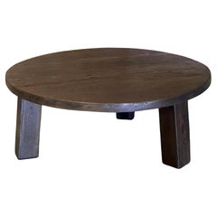 Rustic Reclaimed Wood Round Coffee Table