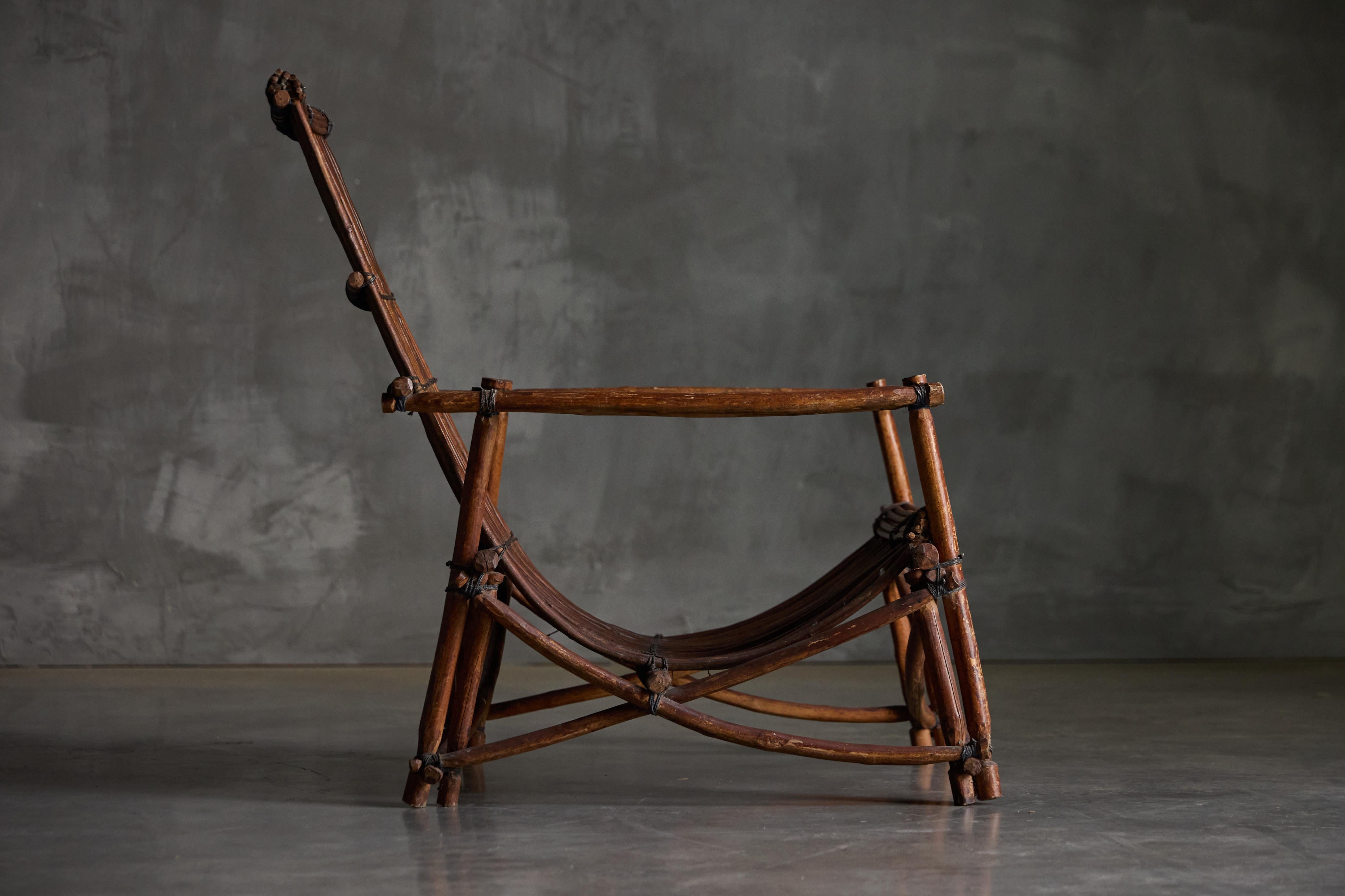 Sillas reclinables rústicas de mimbre artesanal, Italia, años 50 en venta 3