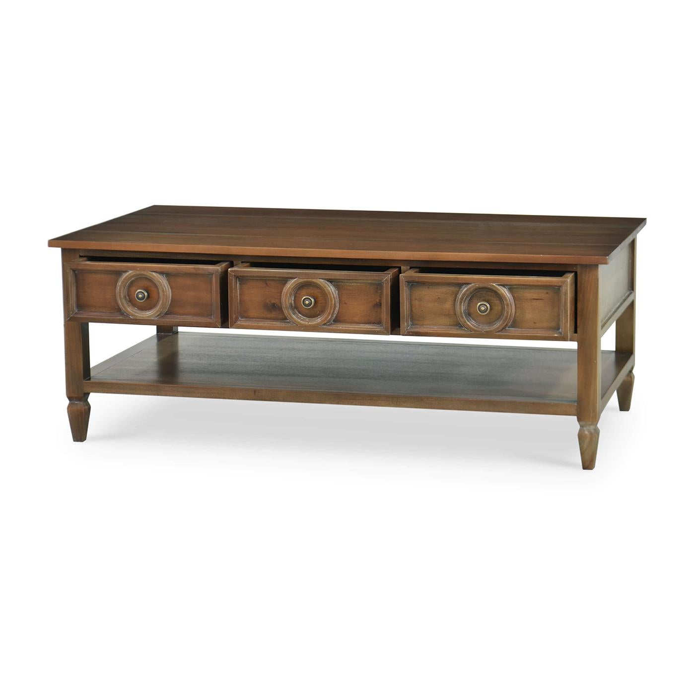 This stunning piece combines rustic European appeal with practical functionality, making it the perfect centerpiece for your living room. The warm straw wash finish and classic design elements create a cozy and inviting atmosphere in any